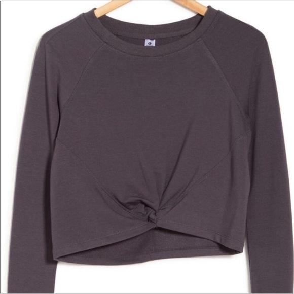 90 DEGREE BY REFLEX Terry Brushed High/Low Twist Front Top - Picture 5 of 14